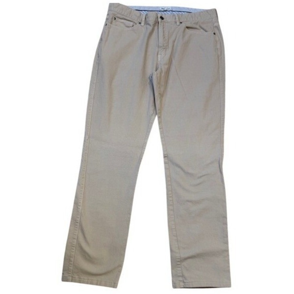 Peter Millar 5-Pocket Stretch Pants Size 36 Tan Beige Cotton Twill MF18B86